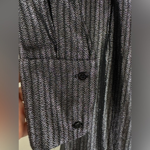 Maje Ralery Striped Metallic Mini Dress in Argent Silver EU Size 36 / US Small - Picture 12 of 16